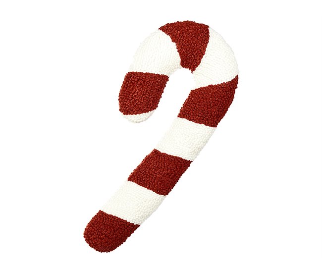 Beliani Almofada decorativa CANDY CANE Branco/ Vermelho