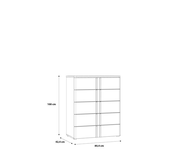 Cômoda 5 gavetas branco mate BUGANVILLA Branco