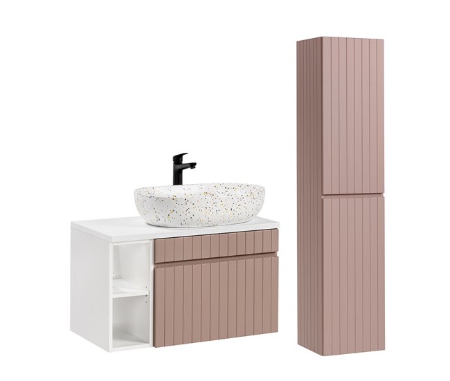 Móvel de lavatório simples Zelie Rosa