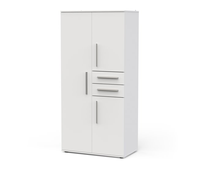 Roupeiro VERSATIL com 3 portas e 2 gavetas branco Branco