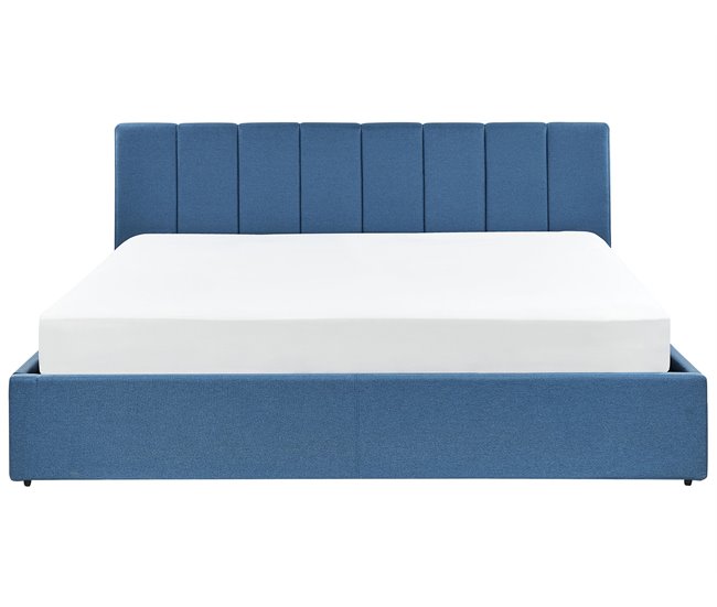 Beliani Cama com estrado Poliéster DREUX 191x214 Azul