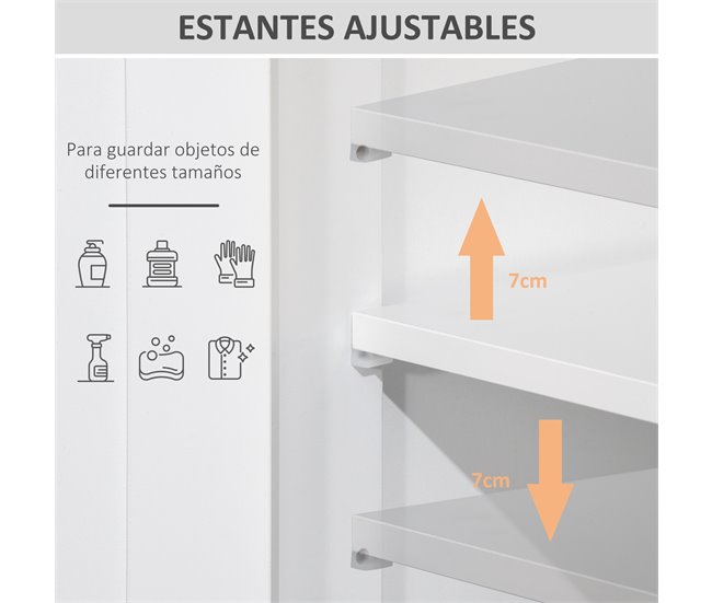 Armário de Casa de Banho MDF kleankin, casa - casa de banho Branco
