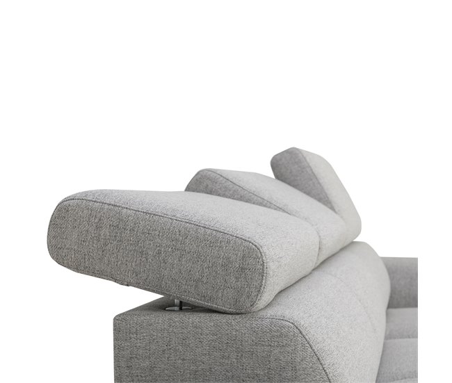 Chaise longue reversível com 3 lugares e cama GUSTO cinzento Cinza
