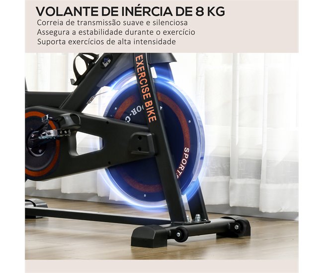 Bicicleta Estática Aço e ABS HOMCOM Vermelho