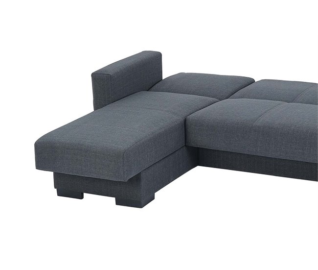 Chaise longue ANGELO com cama reversível cinza Cinza Escuro