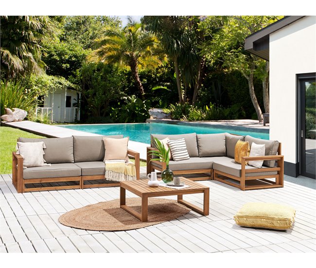 Beliani Conjunto lounge TIMOR Cinza Escuro