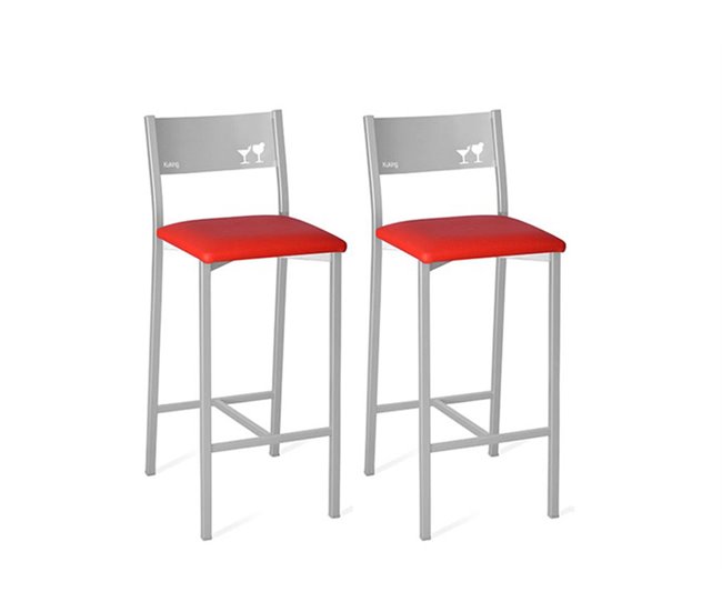 Conjunto de 2 bancos médios GIN em vermelho Vermelho
