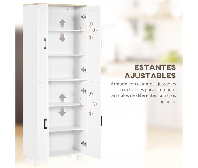 Armário de Cozinha Melamina de Madeira HOMCOM 60 Branco
