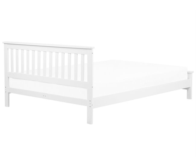 Beliani Cama com estrado Pinho MAYENNE 189x208 Branco