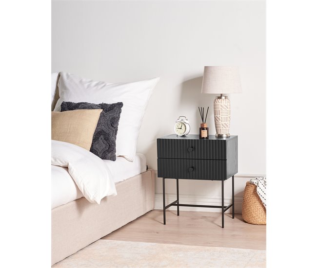 Beliani Mesinha de cabeceira COVENTRY Preto