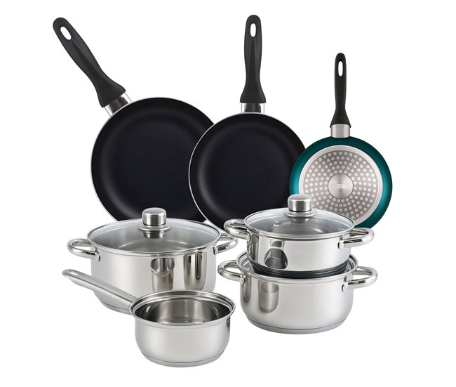 Conjunto de panelas Well Home 7 peças + 3 panelas Cinza