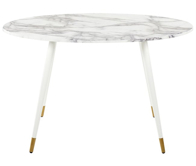 Beliani Mesa de jantar GUTIERE 70x120 Branco/ Bege