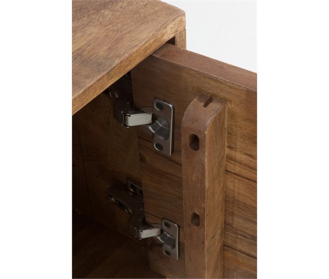 Suporte Para Tv 3 Portas Madeira Maciça De Mango Natural