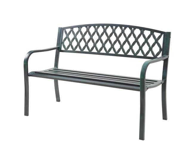 Banco de jardim exterior Opsasar de 3 lugares [casa.pro] 127x53 Branco