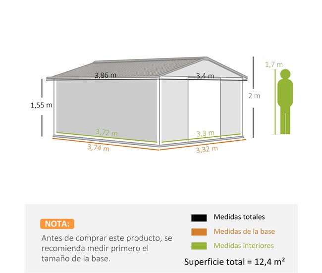 Abrigo de Exterior Aço Galvanizado e PP Outsunny Cinza