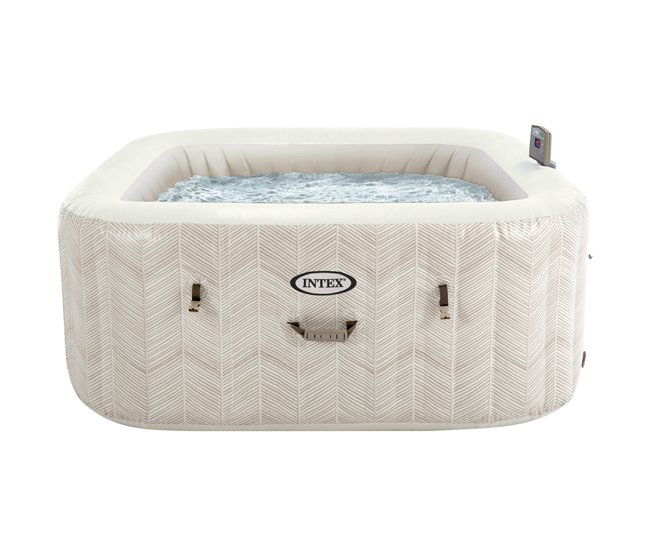 INTEX Spa inflável 4 pessoas Chevron Deluxe Bege