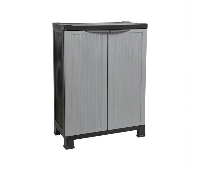 Armário Exterior Baixo em Resina com 1 Prateleira Thinia Home 68 Cinza