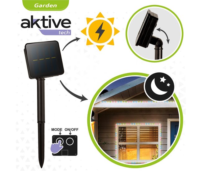 Tiras de LED solares autoadesivas Aktive Multicor
