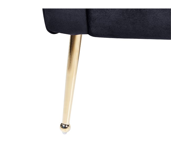 Beliani Chaise longue Veludo NANTILLY Preto