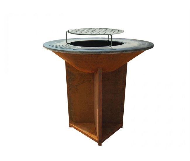 Barbecue com placa de aço Castanho
