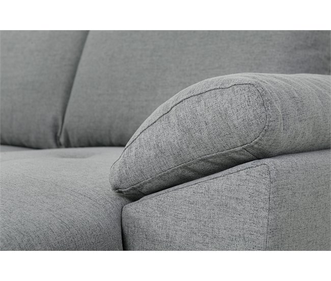 Chaise longue com cama ANTON reversível 3 lugares cinza Cinza