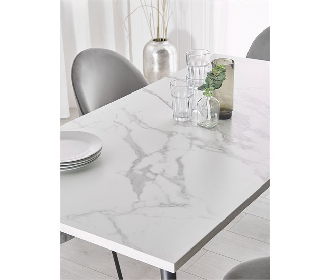 Beliani Mesa de refeições para 4 pessoas SANTIAGO 80x160 Branco