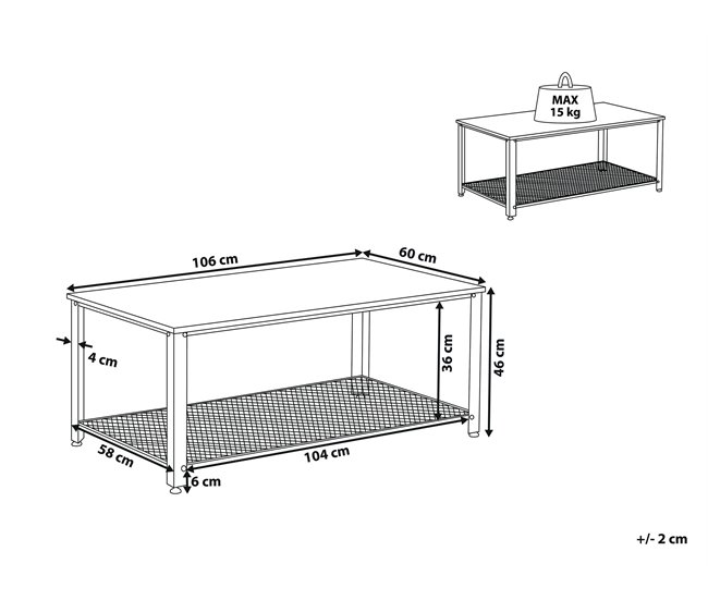 Beliani Mesa de jantar AVIS 60x106 Castanho