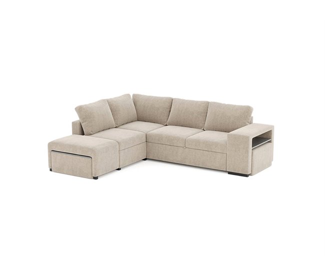 Sofá de canto ELTONEL com cama  Camel