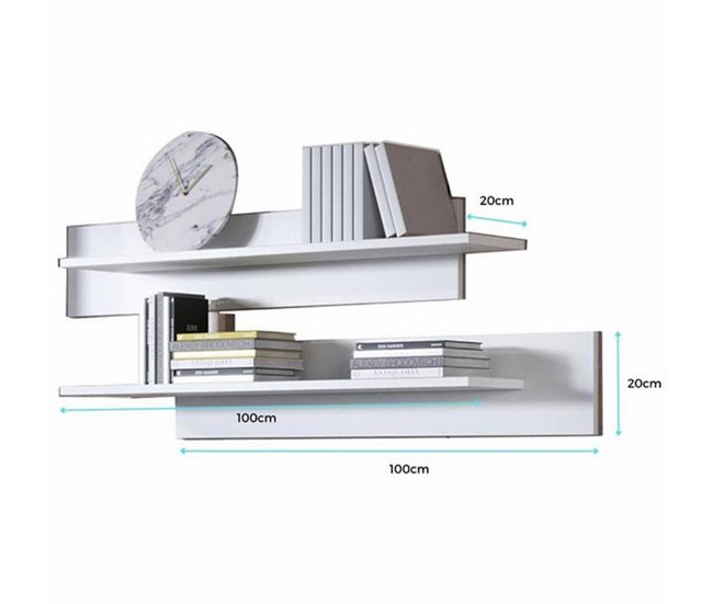 Conjunto 2 Prateleiras Sala de estar e jantar Nora Preto