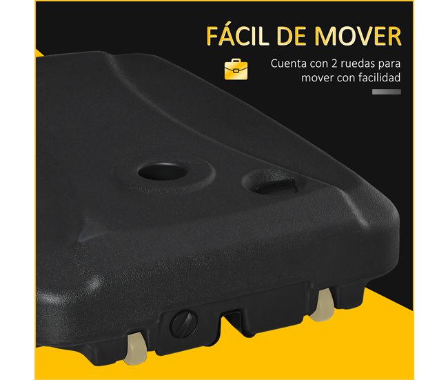 Base de Chapéu de Sol HDPE Outsunny 80x60 Preto