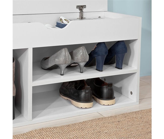 Banco para sapatos com gaveta e 3 compartimentos FSR45-HG SoBuy Cinza