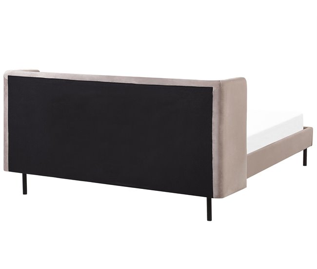Beliani Cama com estrado Veludo ARETTE Cinza Escuro