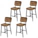 MEUBLES COSY Conjunto 4 Cadeiras De Bar Estilo Industrial MEUBLES COSY Conjunto 4 Cadeiras De Bar Estilo Industrial Castanho