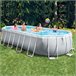 Piscina oval amovível Intex estrutura prisma oval 610x305x122 cm com purificador Cinza