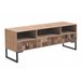 Mueble Tv Chapado Frontis De Madera Reciclada Base De Metal Natural