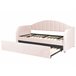 Beliani Cama nido Terciopelo EYBURIE 99x217 Cinza Claro
