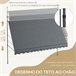 Toldo Manual Retrátil Alumínio, Metal e Poliéster Outsunny Cinza