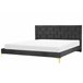 Beliani Cama com estrado Veludo LIMOUX 187x213 Preto