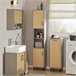 Armário de casa de banho alto com 2 portas BZR131-NG SoBuy Cinza
