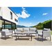 Beliani Conjunto lounge Aço SKALA Cinza Claro