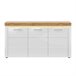 Aparador de 3 portas com LED Nara Natural/ Branco