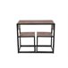 Conjunto mesa fixa e 2 cadeiras de cozinha DUO I Preto/ Madeira