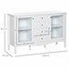 Aparador de Cozinha MDF, Vidro Temperado HOMCOM 136 Branco