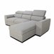 Chaise longue reversível com 3 lugares e cama GUSTO cinzento Cinza