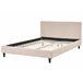 Beliani Cama com estrado Poliéster FITOU 150x214 Areia