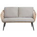 Beliani Conjunto lounge Ratan sintético CORINTH II Cinza Claro