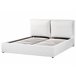 Beliani Cama com armazenamento Veludo BAJONNA 184x235 Branco/ Bege