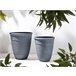 Beliani Conjunto de 2 vasos para plantas KATALIMA Cinza