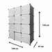 Guarda-roupa Elite Cube Caixa Personalizável 12 Cubos/Portas 111 Preto