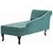 Beliani Chaise longue à esquerda Veludo PESSAC Azul/ Verde